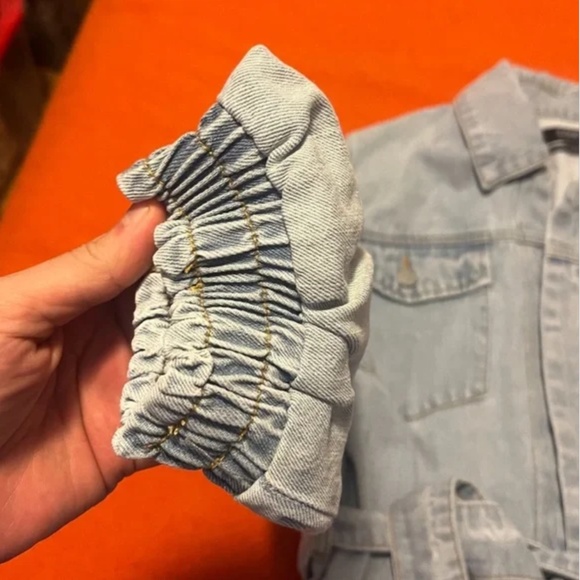 Organic cotton oversized belted denim jacket overshirt NWT - Picture 4 of 15